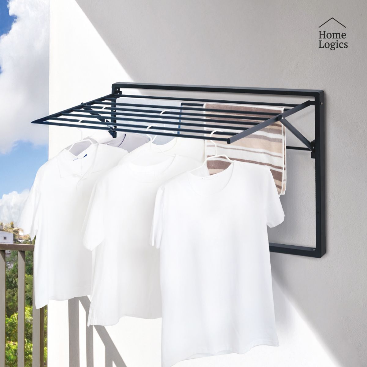 HOME LOGICS - Secador Ropa Para Pared Plegable Extensible Home Logics