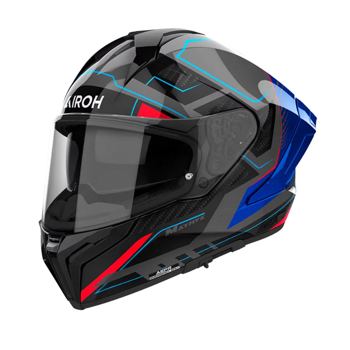 AIROH - Casco para moto Airoh Matryx Rocket AzulRojo Brillo_.