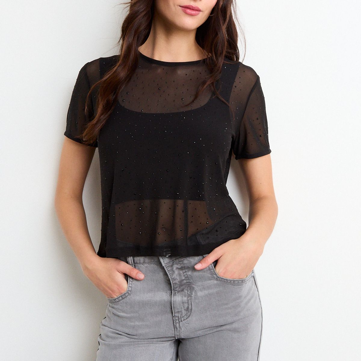 IO - Polera Fantasia Mujer Negro Io