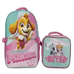 PAW PATROL - Mochila Infantil Con Lonchera Escolar Rosa Skye