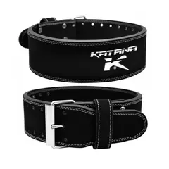 KATANA - Cinturón de Levantamiento - Cuero Nubuck 10 cm WE-4B - Negro - Talla S