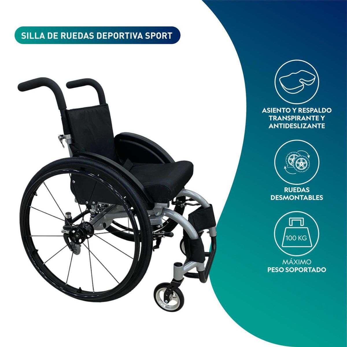 GLOMED - Silla De Ruedas Deportiva Sport