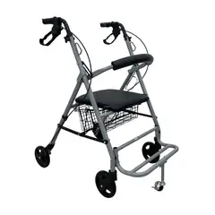 GLOMED - Andador Burrito Ortopédico Asiento y Rueda Delantera Gris