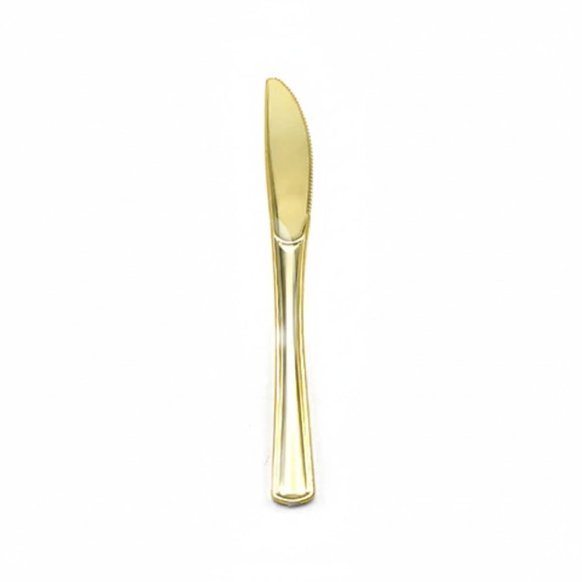 GENERICO - Cuchillo De Plástico Color Dorado 6pcs 20cm