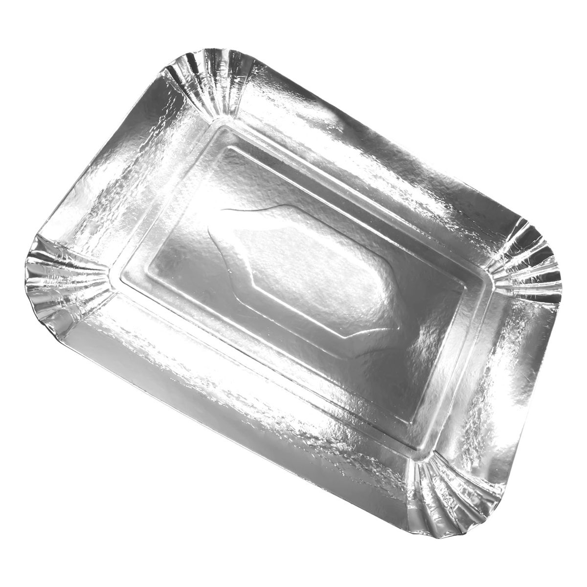 GENERICO - BANDEJA CARTON RECTANGULAR 30X40CM PLATEADO X1UNI