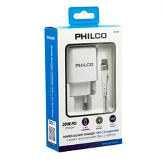 PHILCO - CARG DE PARED QUALCOM CPUERTO TIPO C Y CABLE LIGHTNING