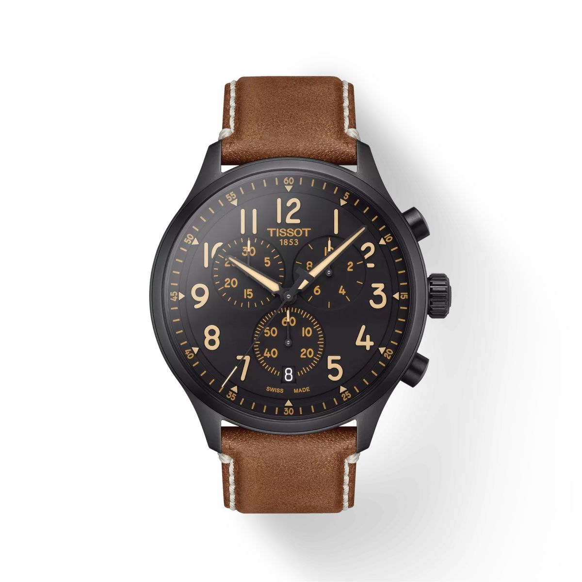 TISSOT - Reloj Tissot Chrono  Xl Cuero Café T1166173605203