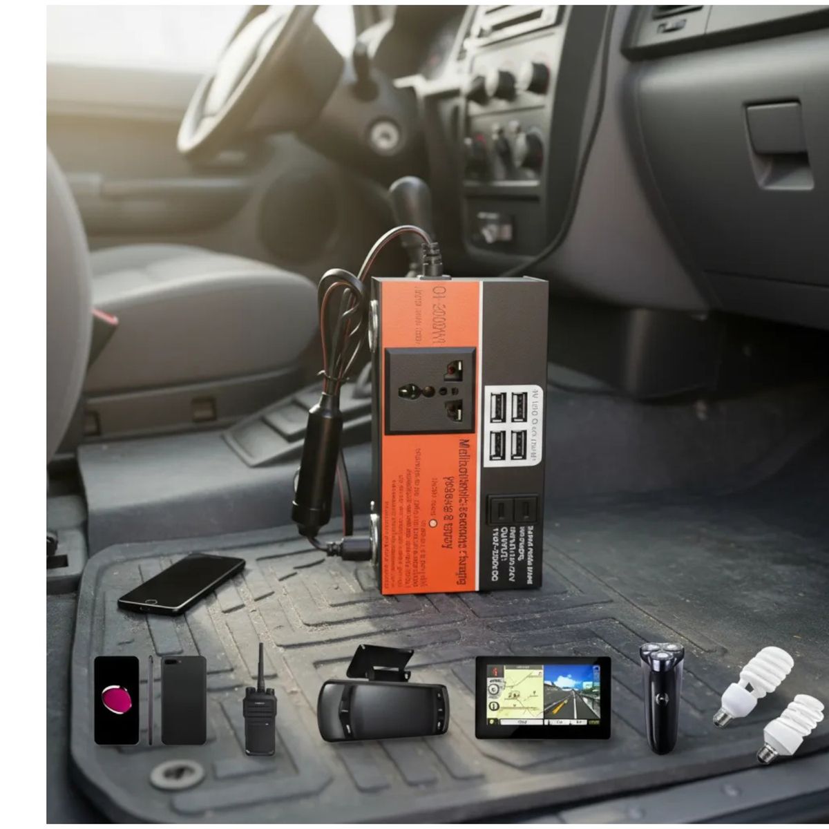 GENERICO - Inversor Auto 200w 12v A 220v Con Usb Para vehiculo