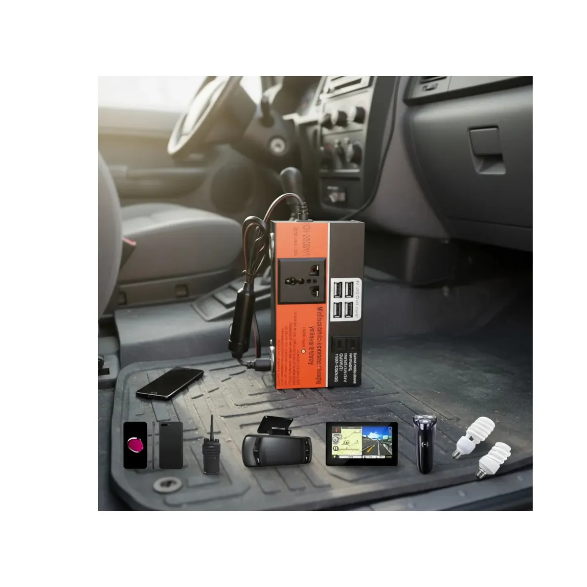 GENERICO - Inversor Auto 200w 12v A 220v Con Usb Para vehiculo