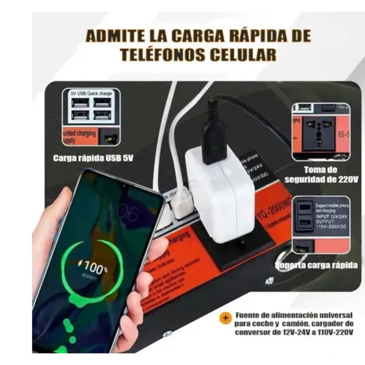 GENERICO - Inversor Auto 200w 12v A 220v Con Usb Para vehiculo