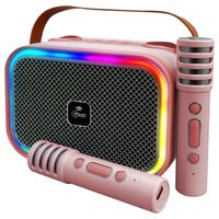 Karaoke Infantil RGB con 2 Micrófonos Inalámbricos Pink My Lil Dual Voice Rosado
