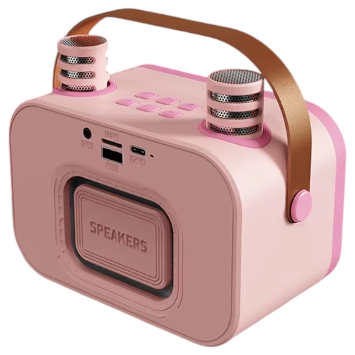 MLAB - Karaoke Infantil RGB con 2 Micrófonos Inalámbricos Pink My Lil Dual Voice