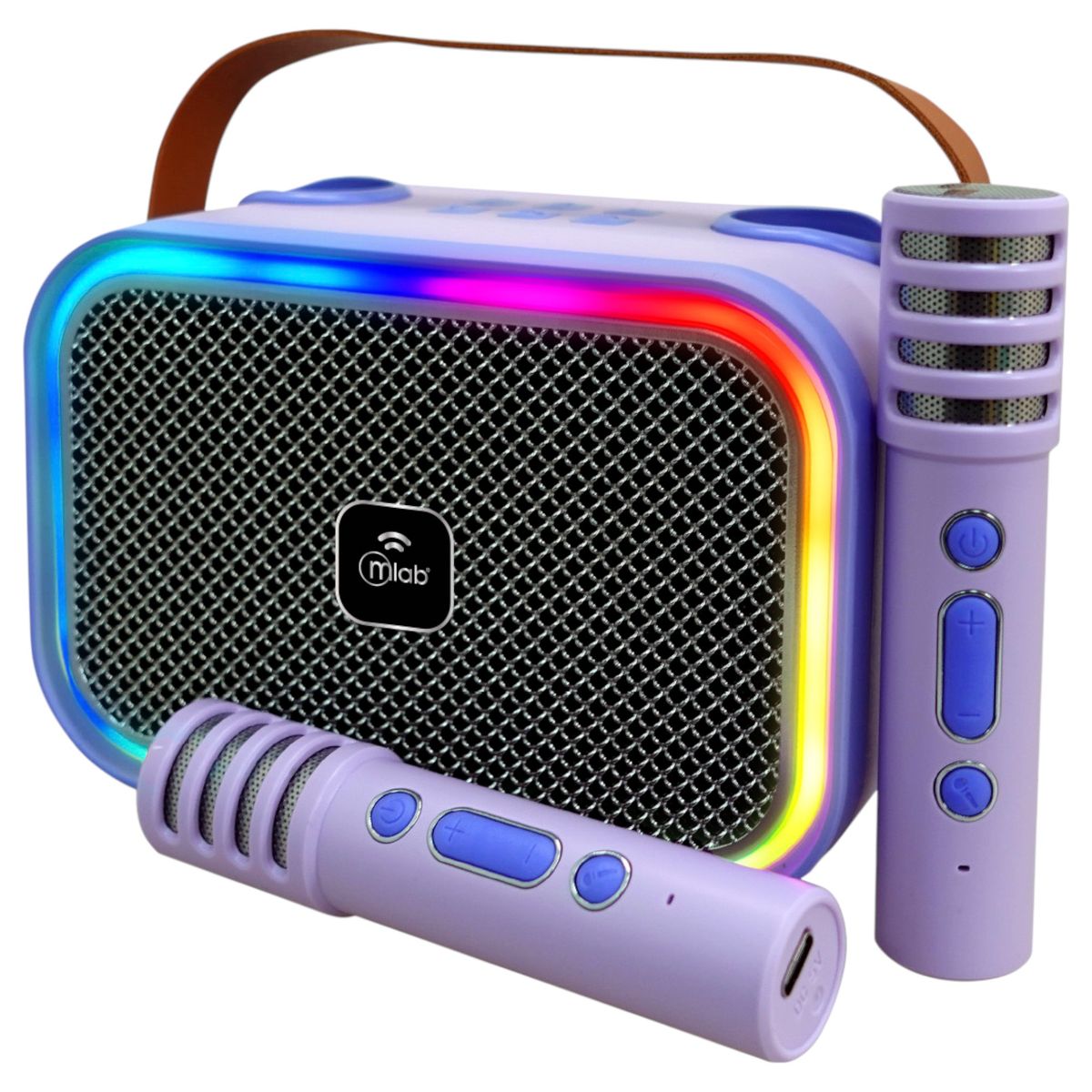MLAB - Karaoke Infantil RGB con 2 Micrófonos Inalámbricos Lila My Lil Dual Voice