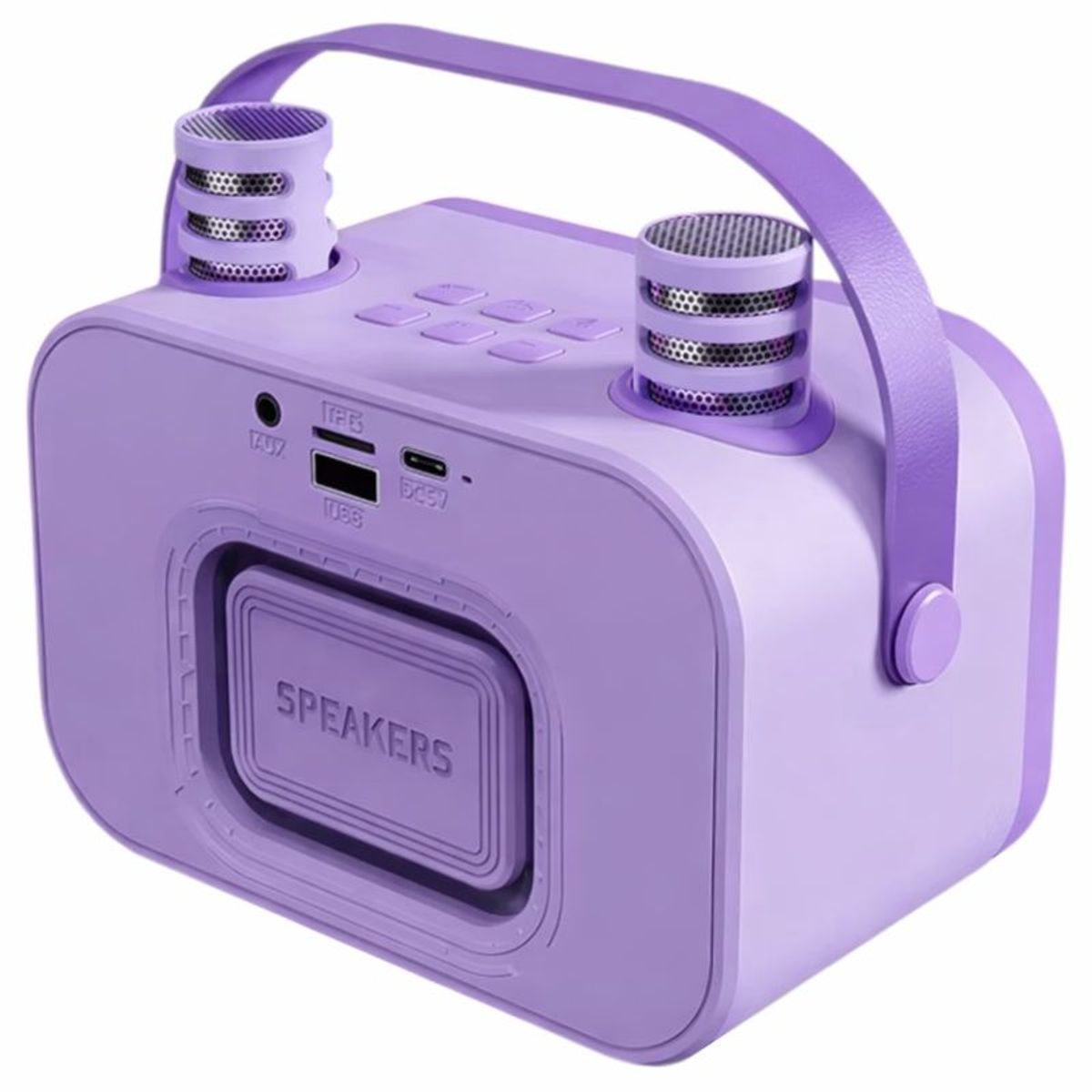 MLAB - Karaoke Infantil RGB con 2 Micrófonos Inalámbricos Lila My Lil Dual Voice
