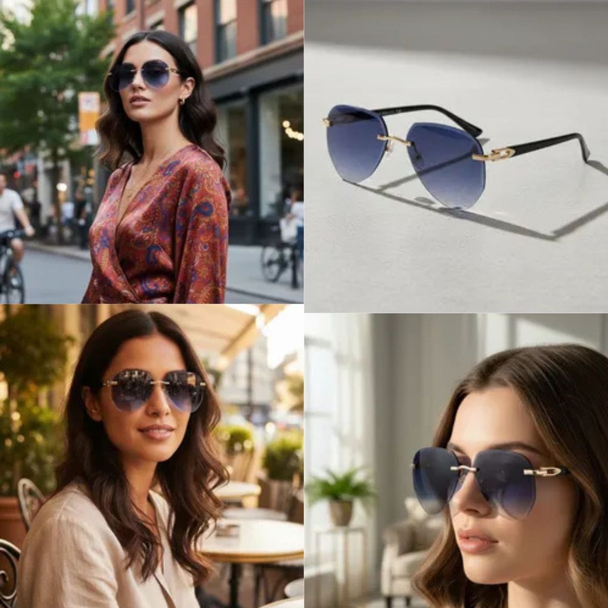 FANEL - Gafas de sol mujer Fanèl aviador rimless UV400