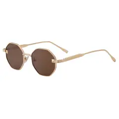 FANEL - Gafas de sol Fanèl octagonal UV400 marco dorado lente marrón