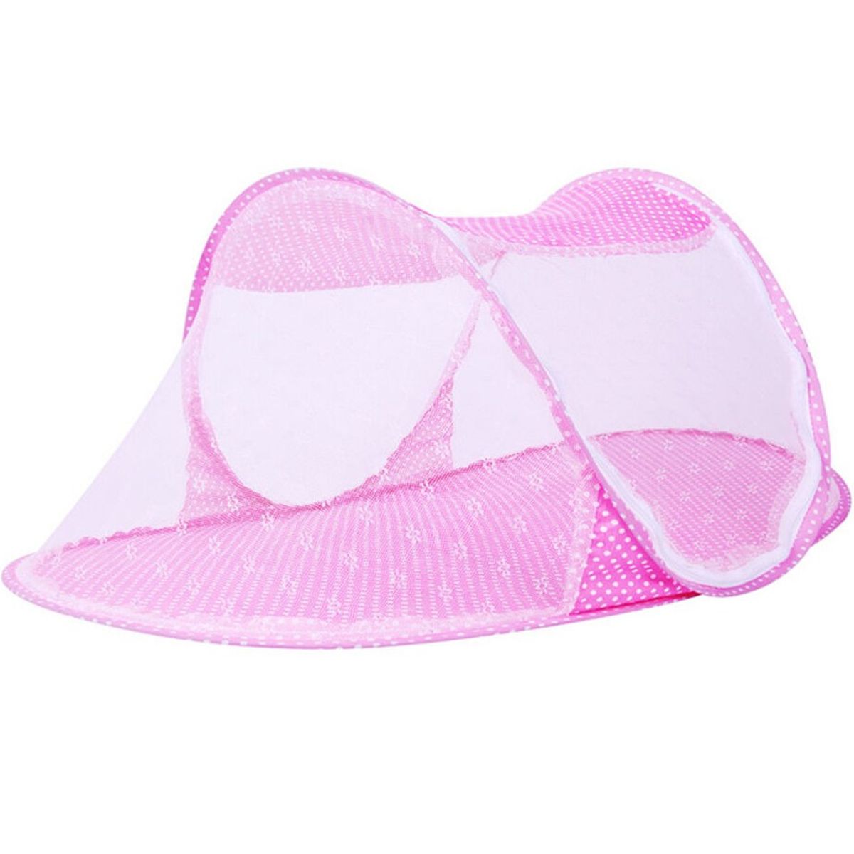 GENERICO - CUNA MOSQUITERO PLEGABLE PARA BEBE COLOR ROSADO