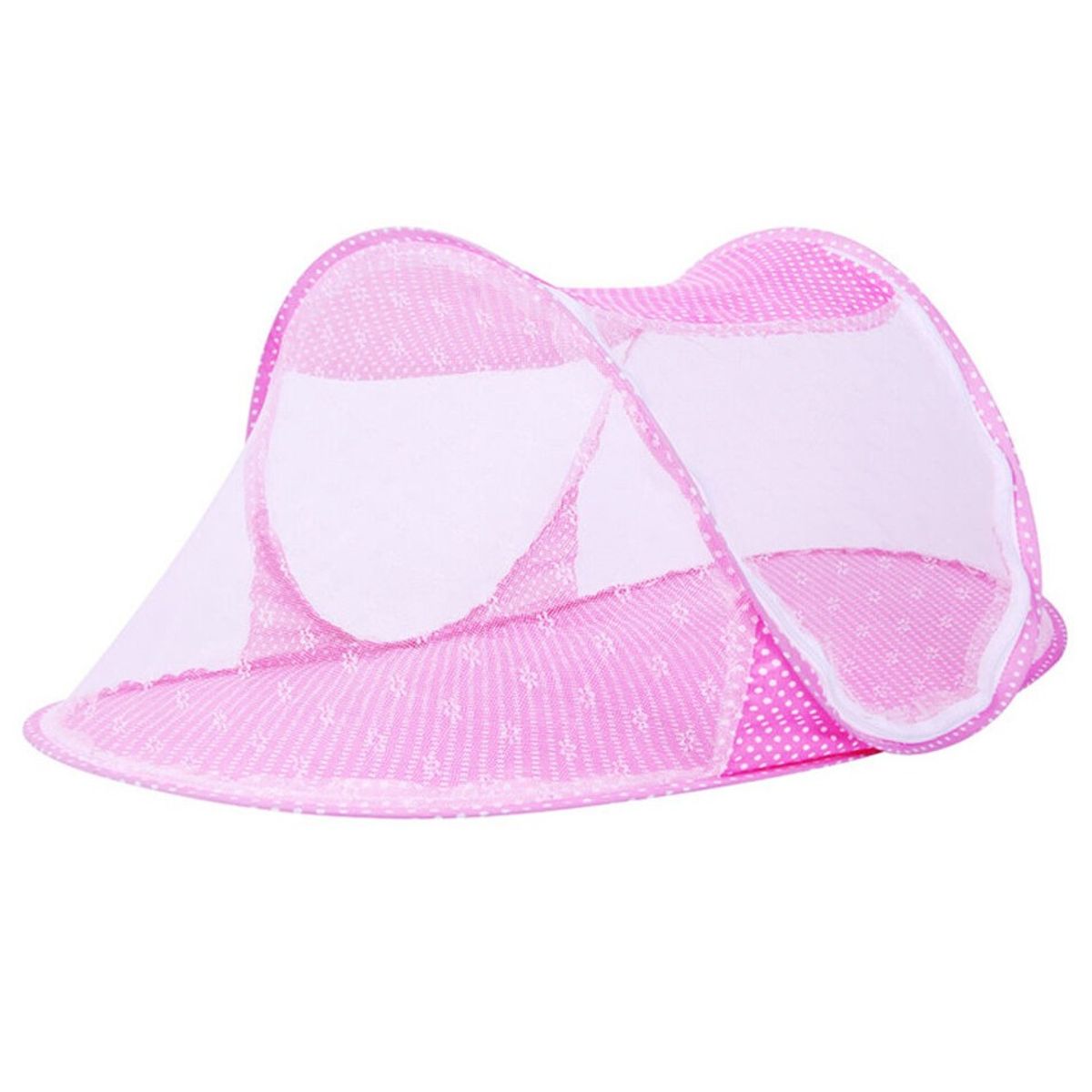 GENERICO - CUNA MOSQUITERO PLEGABLE PARA BEBE COLOR ROSADO