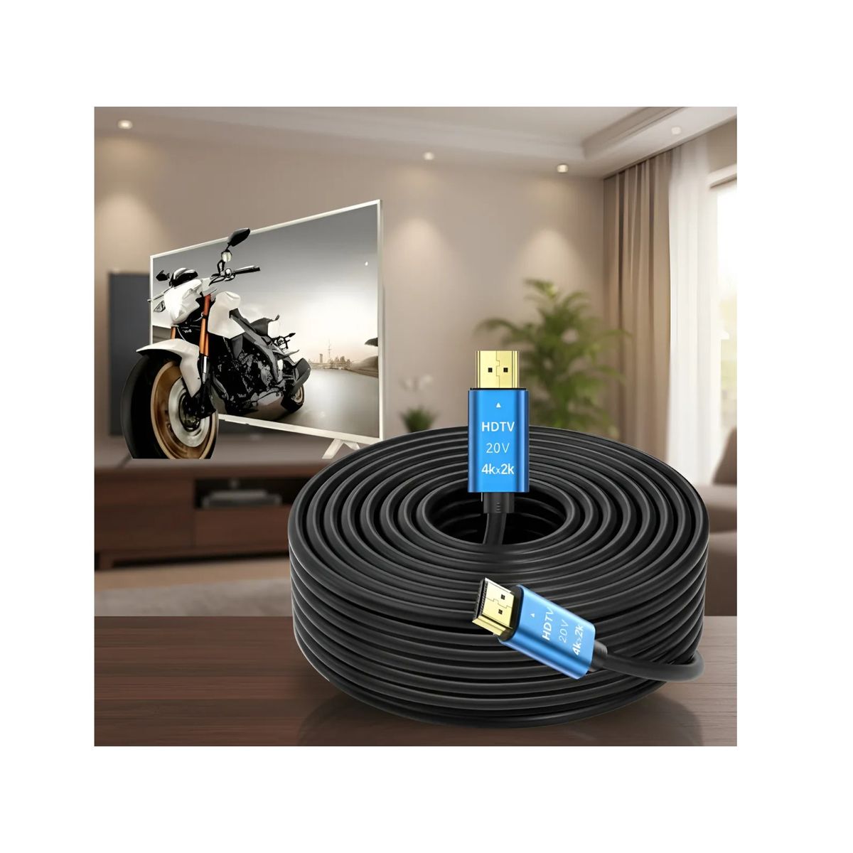 GENERICO - Cable Hdmi Ultrahd 4k 20 Metros Reforzado Full Hd