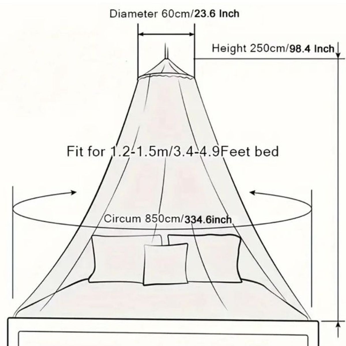 GENERICO - MALLA MOSQUITERA PARA CUNA Y CAMA DE 1.5 PLAZA