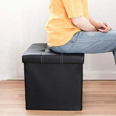 Imagen 2 del producto Baul Tomy Plegable Ecocuero Asiento 38cm Puff Pouf Caja