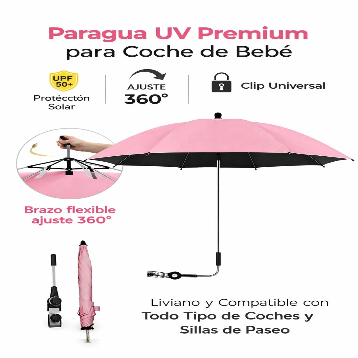 MOVI - Paraguas o Sombrilla para Coche de Bebé con Filtro UV