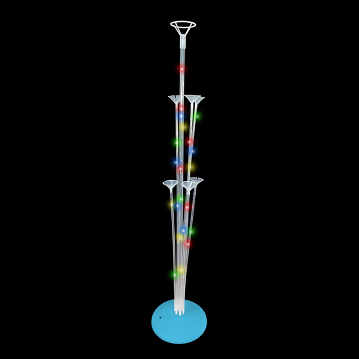 GENERICO - PORTAGLOBO LED CELESTE PARA 7 GLOBOS X1 UNI