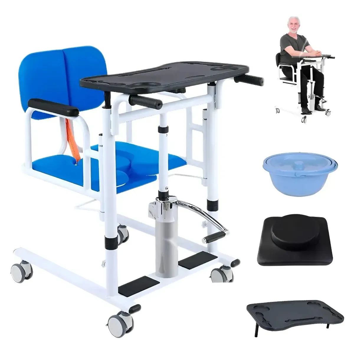 GENERICO - Silla Ruedas Transferencia Traslado Comodo Baño Hidráulica