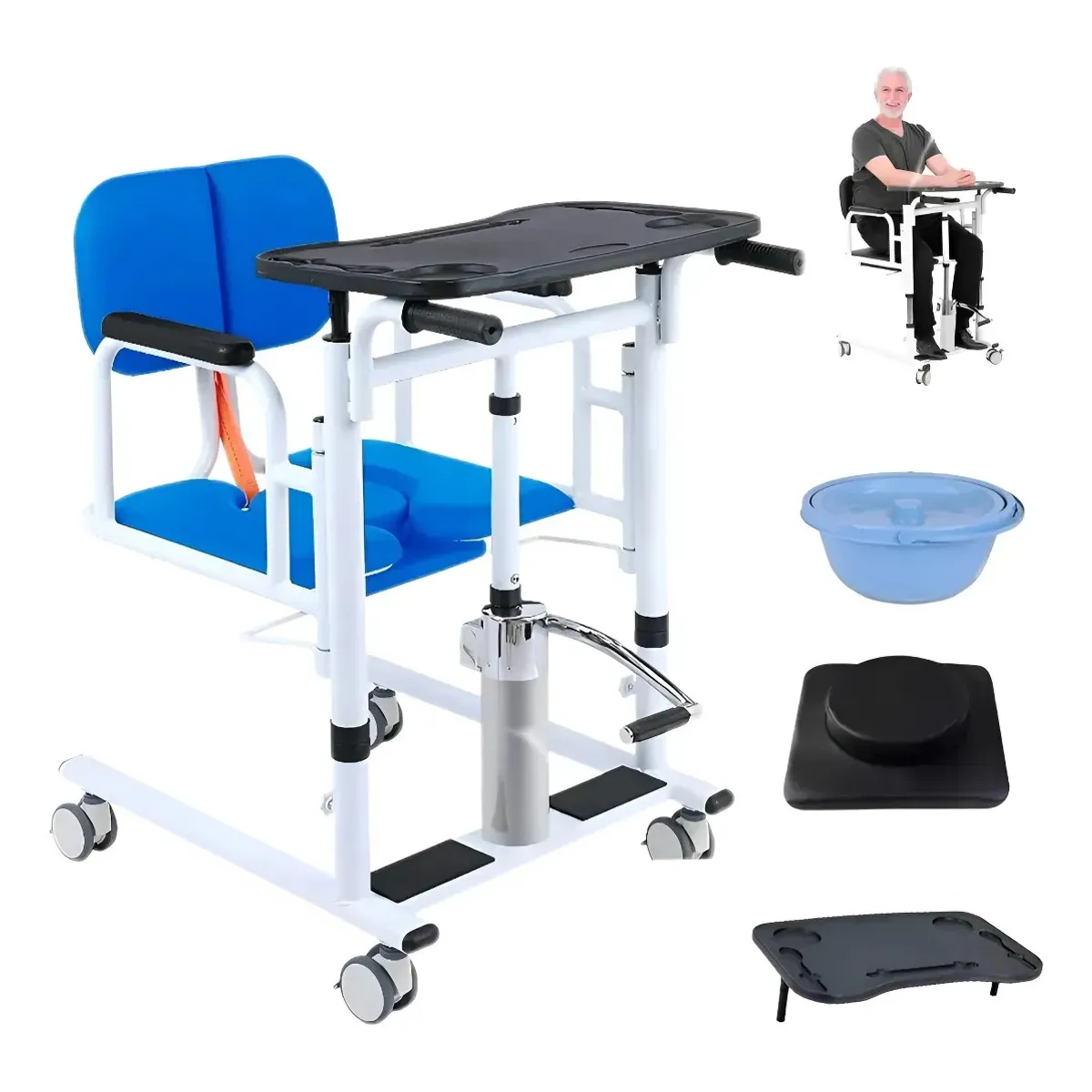 GENERICO - Silla Ruedas Transferencia Traslado Comodo Baño Hidráulica