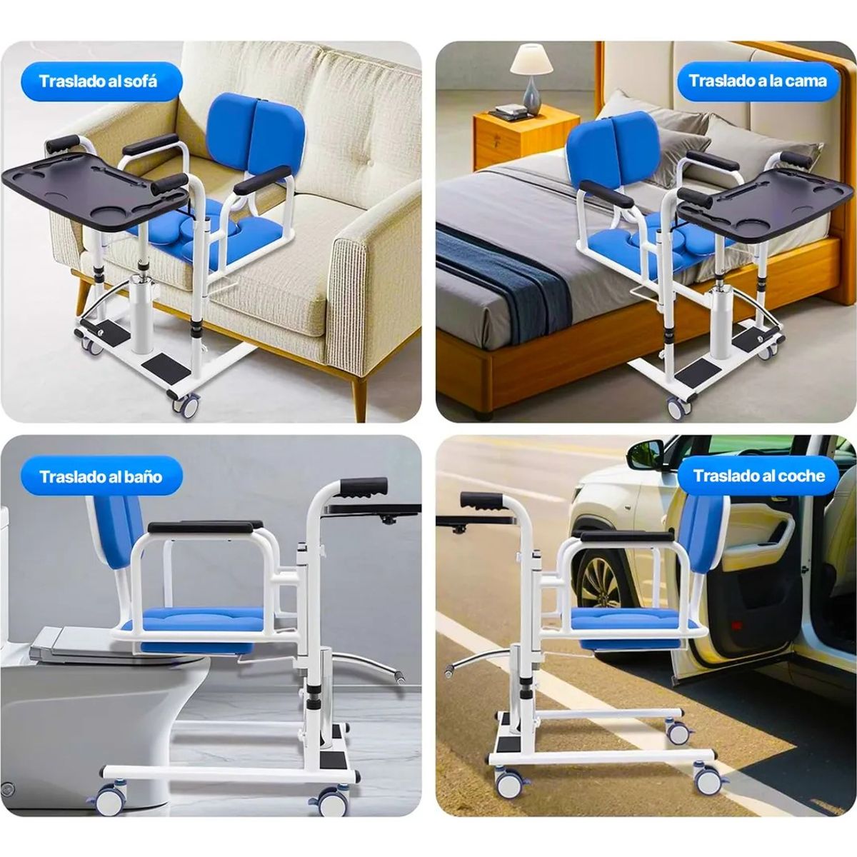 GENERICO - Silla Ruedas Transferencia Traslado Comodo Baño Hidráulica