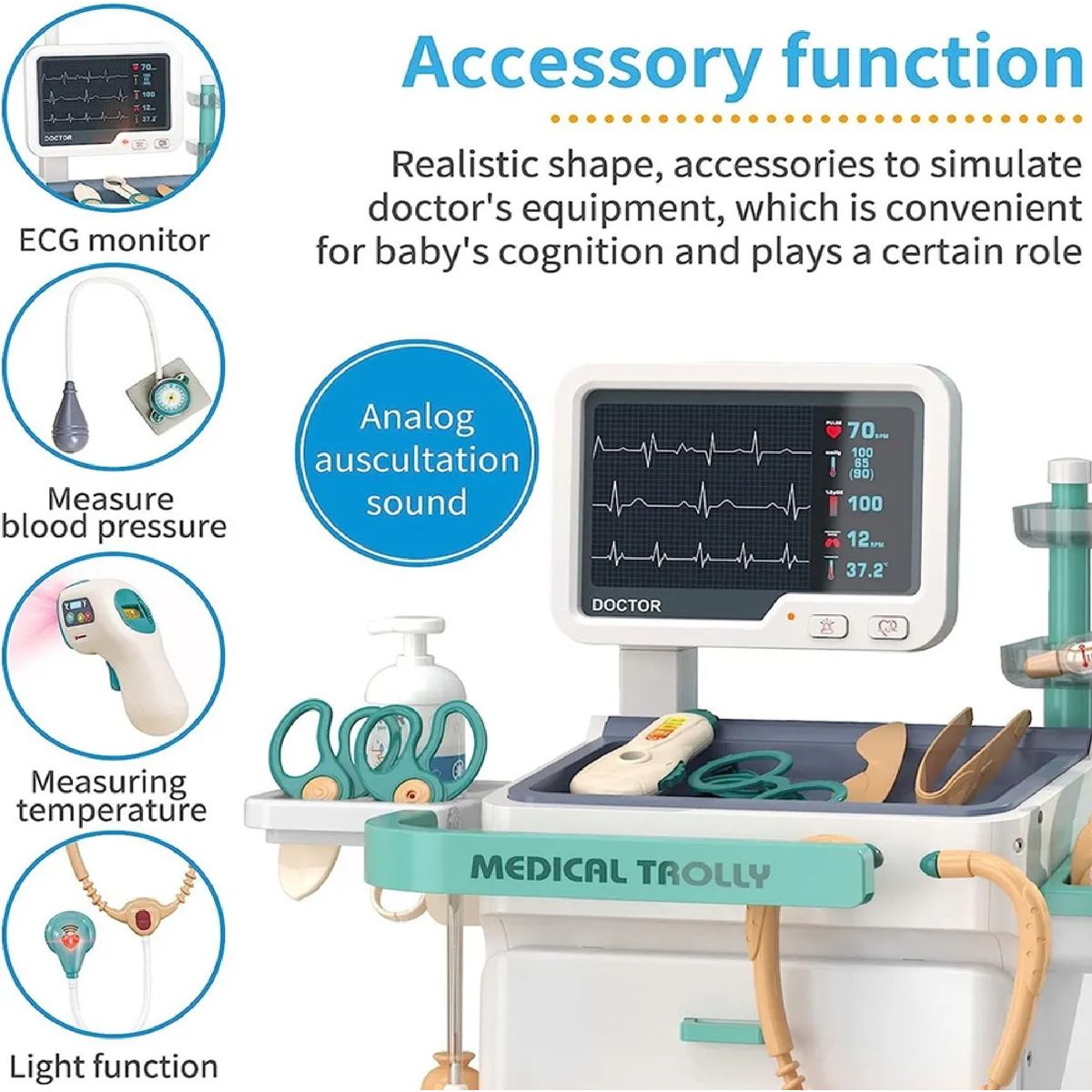 GENERICO - Kit Médico De Juguete Para Niños Juego De Estación Médica