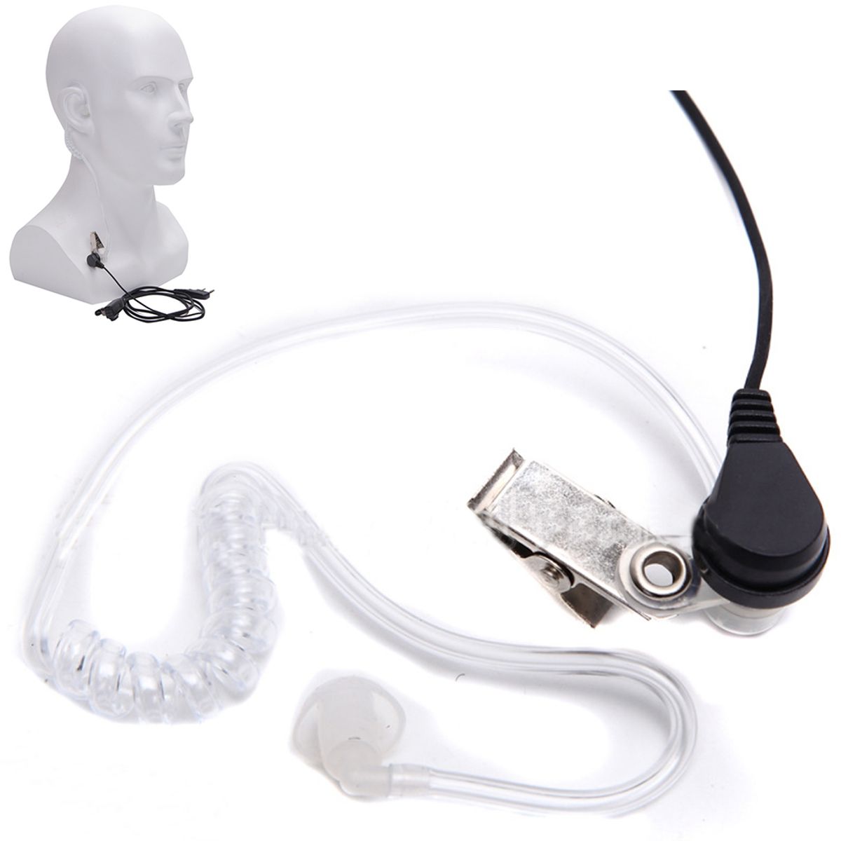 GENERICO - Audífono con Micrófono para Interfaz K Walkie-talkies Baofeng 888S 5R