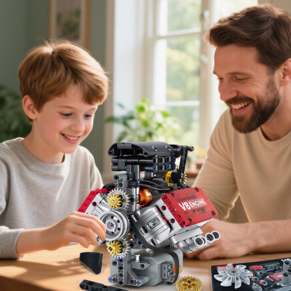 TOYUN TOYUN - Modelo De Motor V8 Armable 478 Piezas