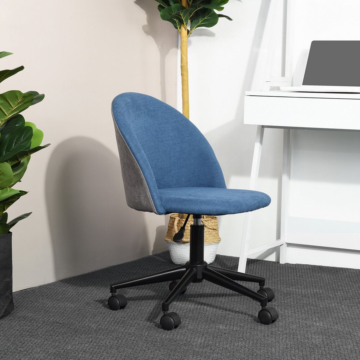 NOVAHUS - Silla De Oficina Bicolor Altura Ajustable Azul