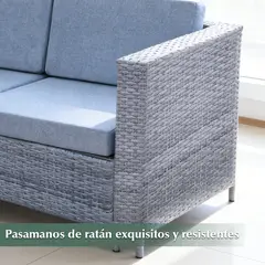 ELEMENT DESIGN - Juego de Living de Terraza Seccional 5 Piezas Marrón Lzquierdo