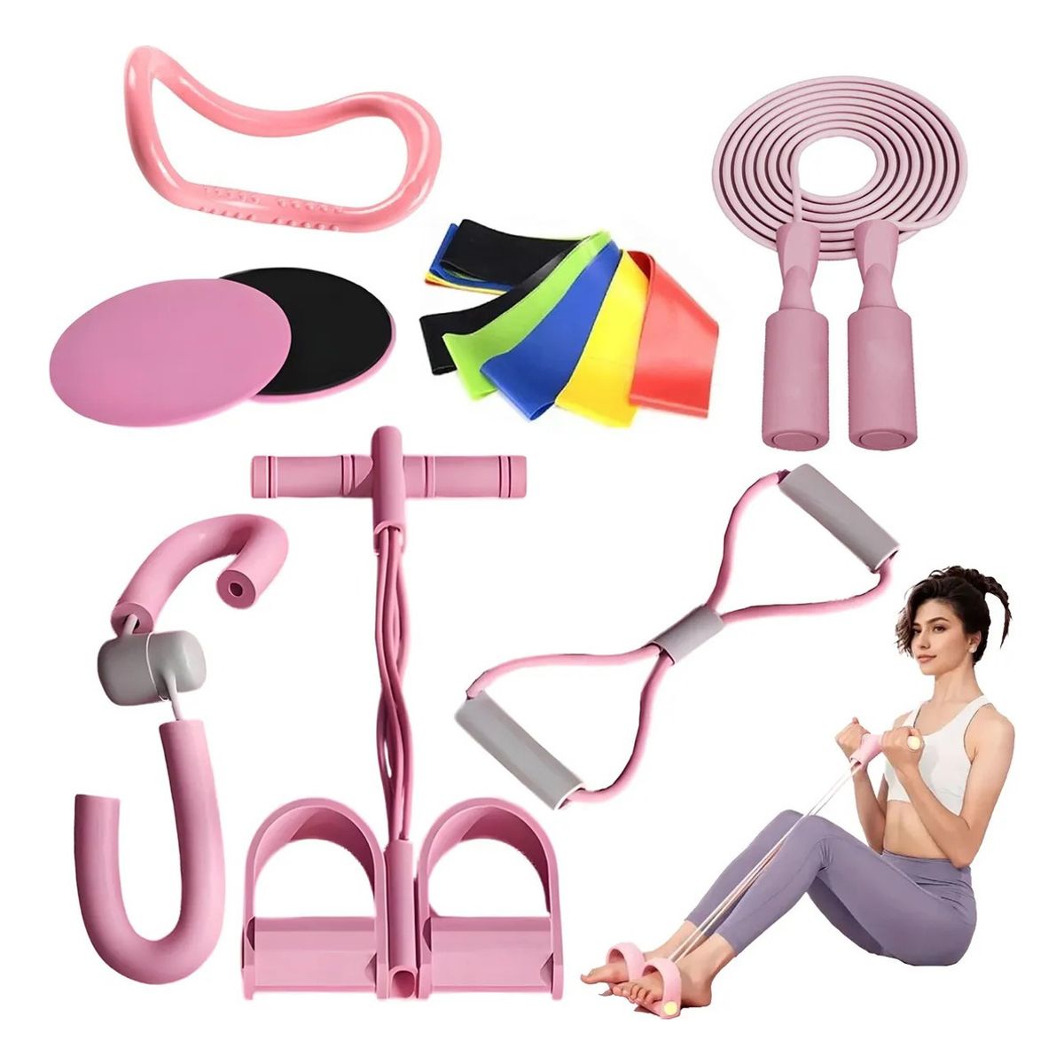 EASY FIT - Pilates Y Yoga Bandas Elásticas De Resistencia Kit 11 Pzas
