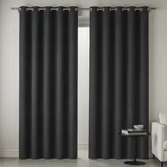 ARMONIA - Cortina Blackout Gris Oscuro 2 Paños Forro Blanco N°110