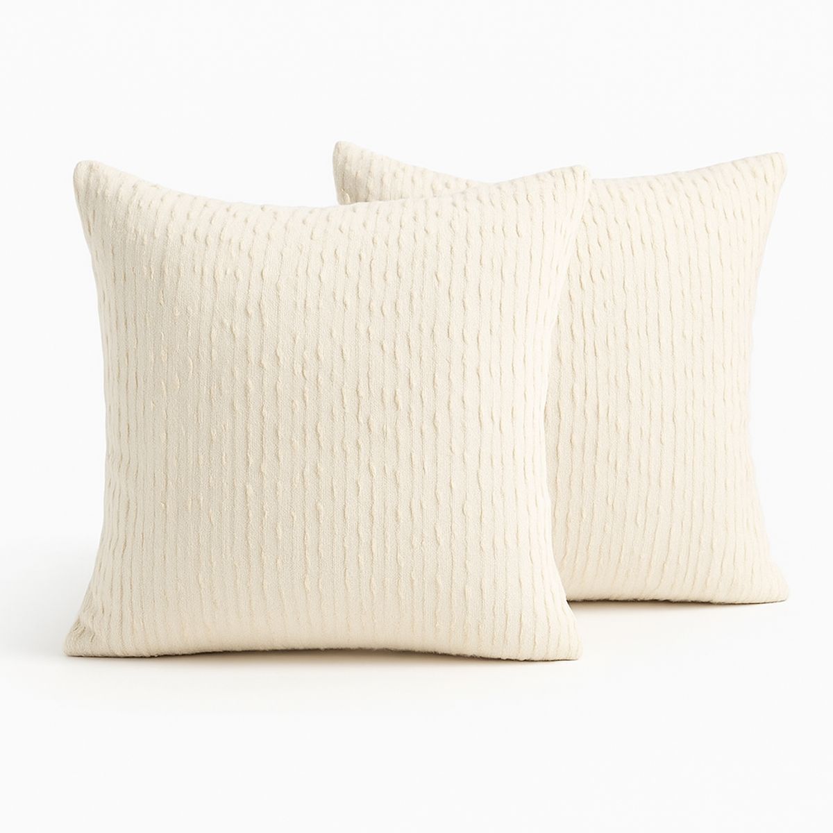 ARMONIA - Pack 2 Funda Cojín Estilo Chenille Blanco 45x45 785