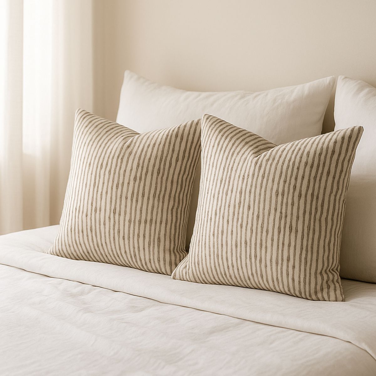 ARMONIA - Pack 2 Fundas Decorativas Chenille Marrón 45x45cm Elegante 785