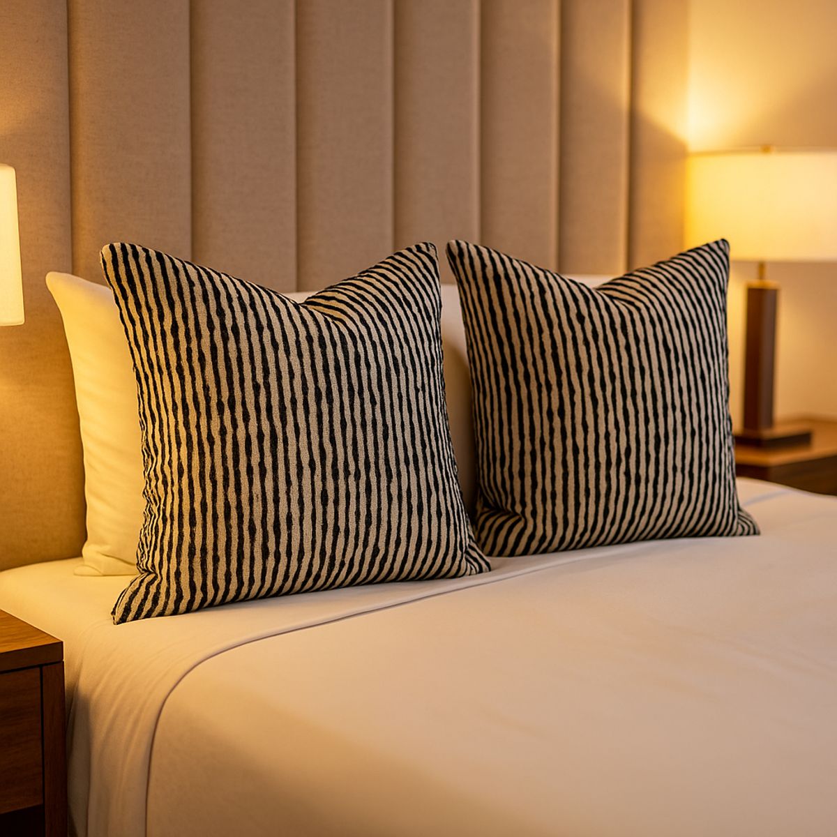 ARMONIA - Juego 2 Fundas Negra Decorativa 45x45cm Estilo Chenille 785