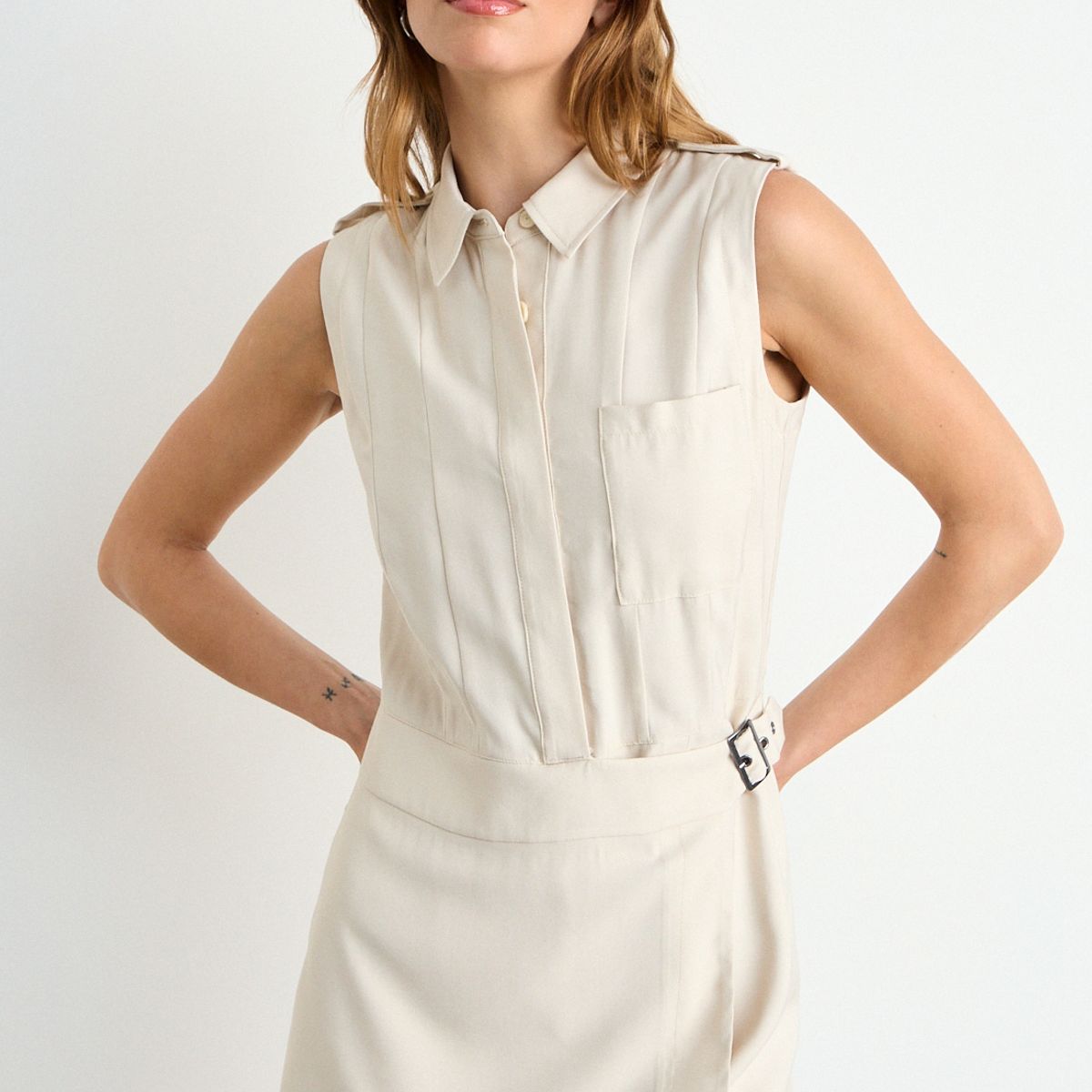 IO - Enterito Liso Mujer Beige Io