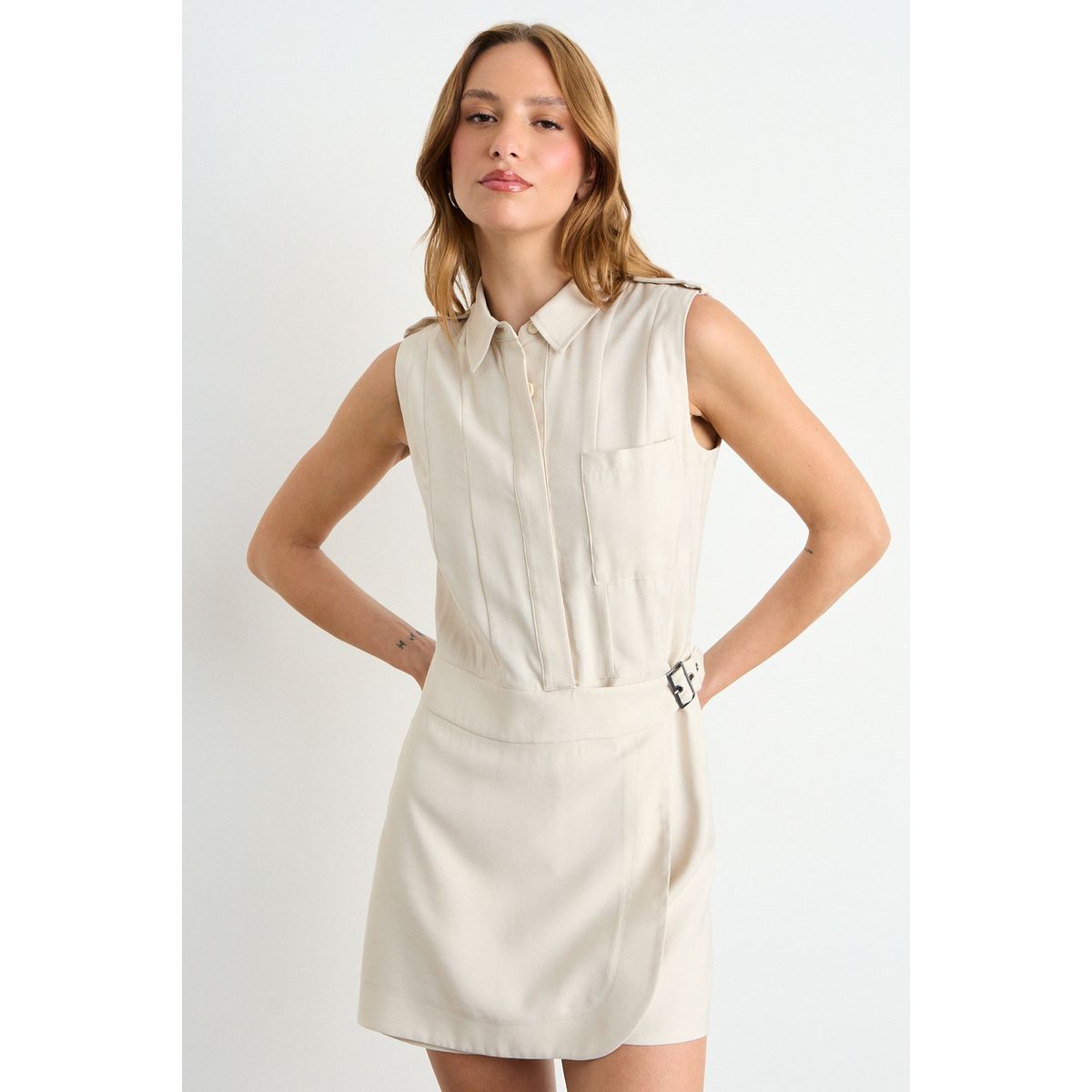 IO - Enterito Liso Mujer Beige Io