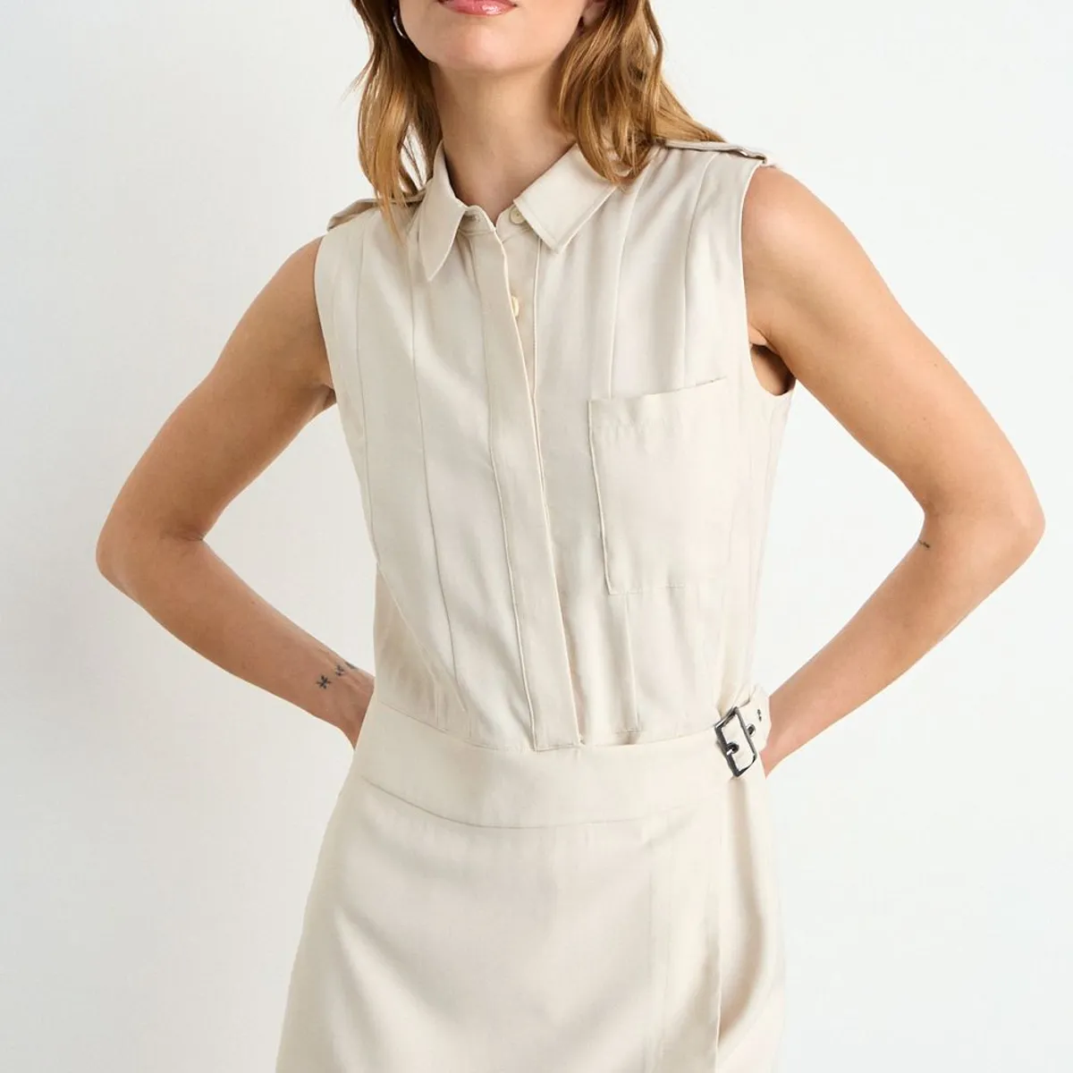 IO - Enterito Liso Mujer Beige Io