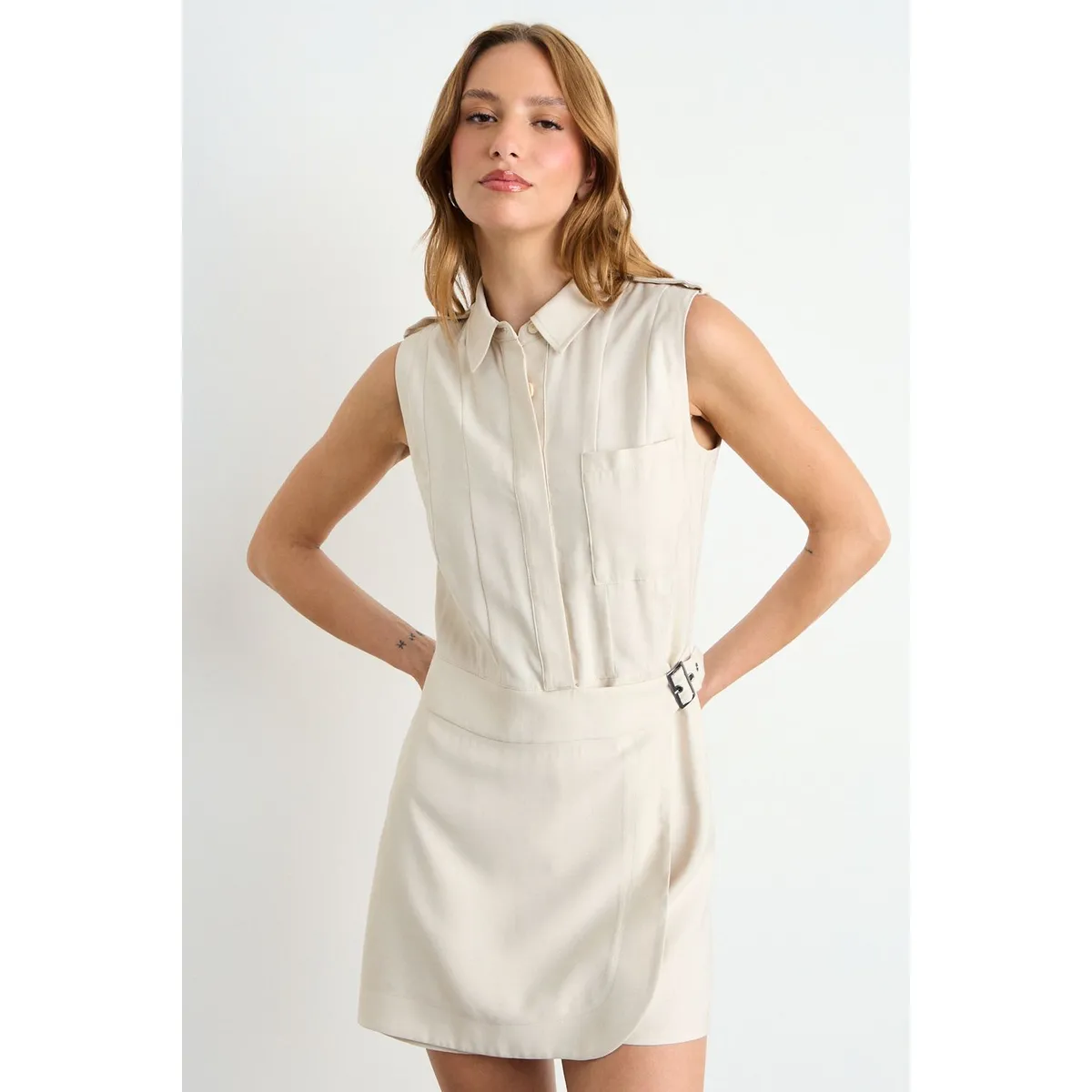 IO - Enterito Liso Mujer Beige Io