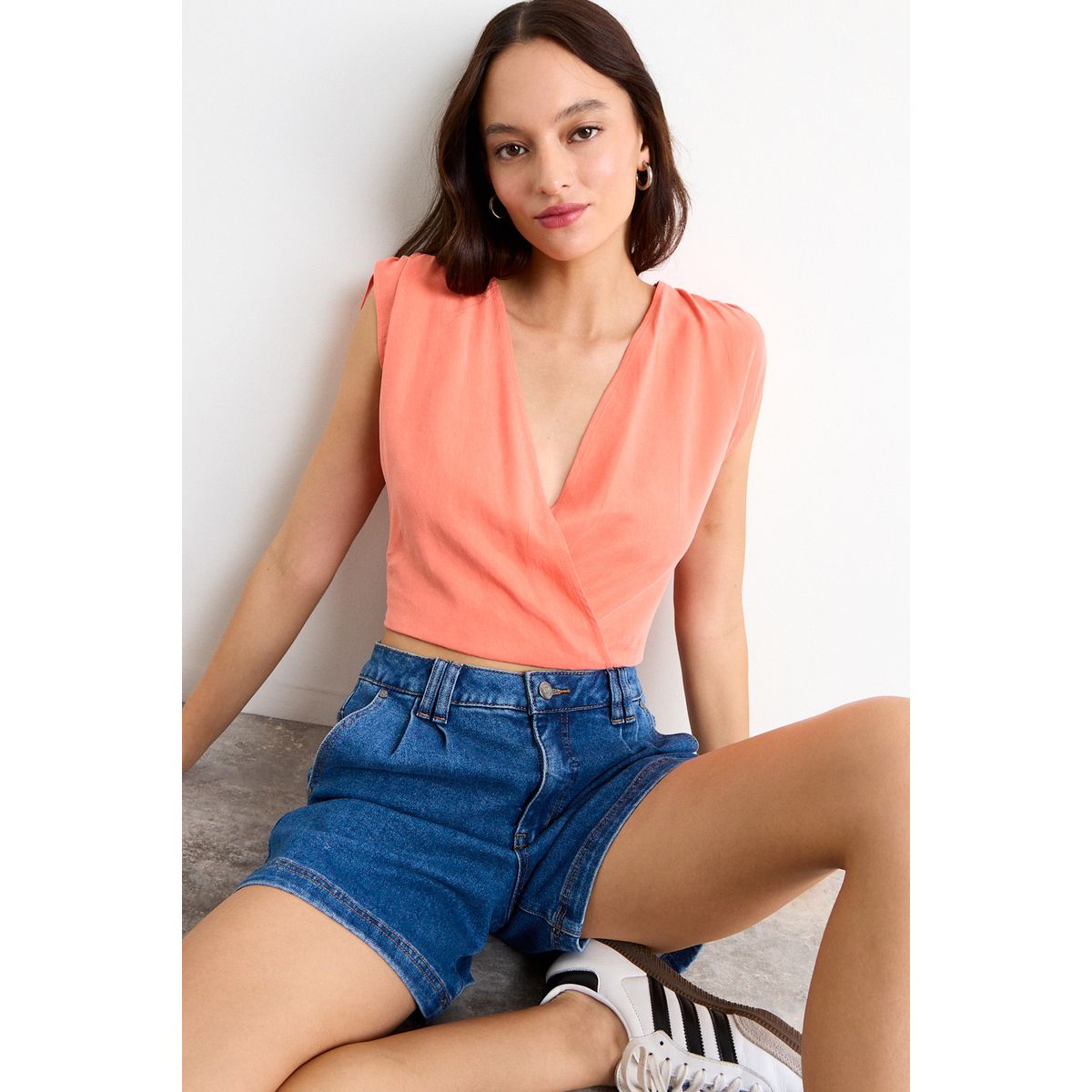 IO - Blusa Lisa Mujer Coral Io