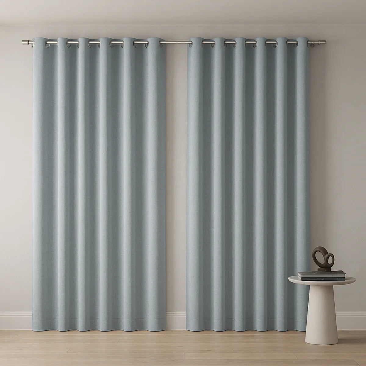 ARMONIA - Cortina Blackout Decorativa Gris 2 Paños Forro Blanco N°113 7EF
