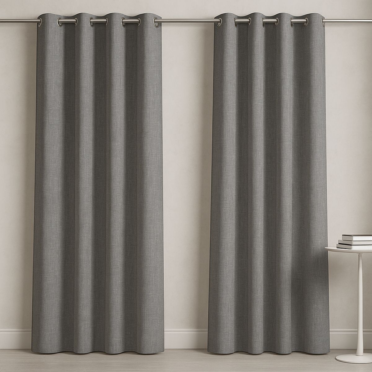 ARMONIA - Cortina 2 Paños Blackout Gris con Forro Blanco N°108 7EF