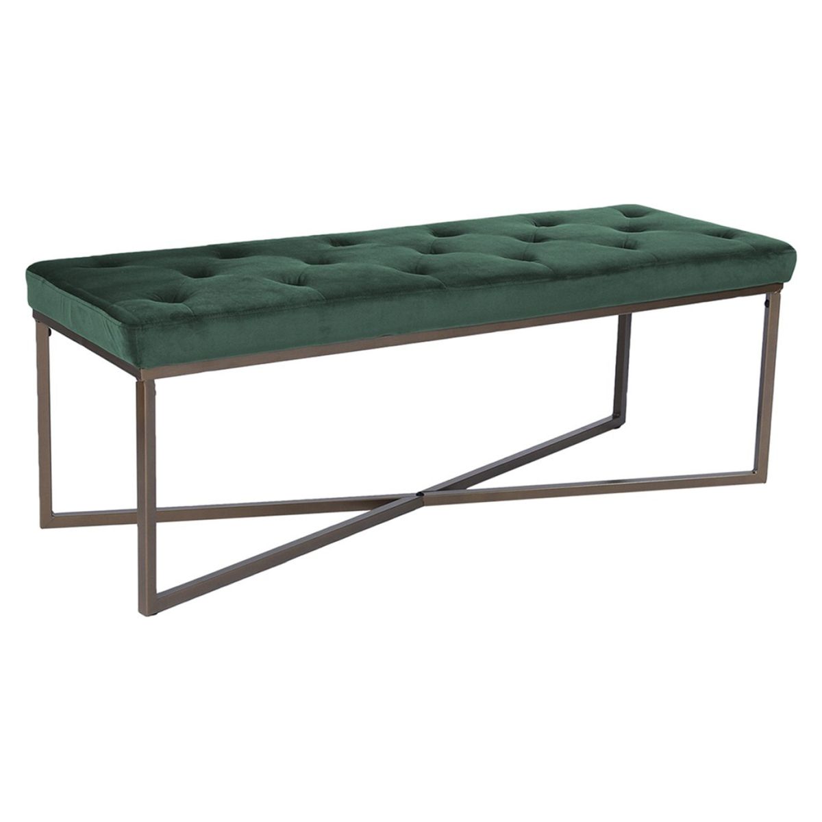 NOVAHUS - Banqueta Ottoman Pouf de Terciopelo Adana Verde