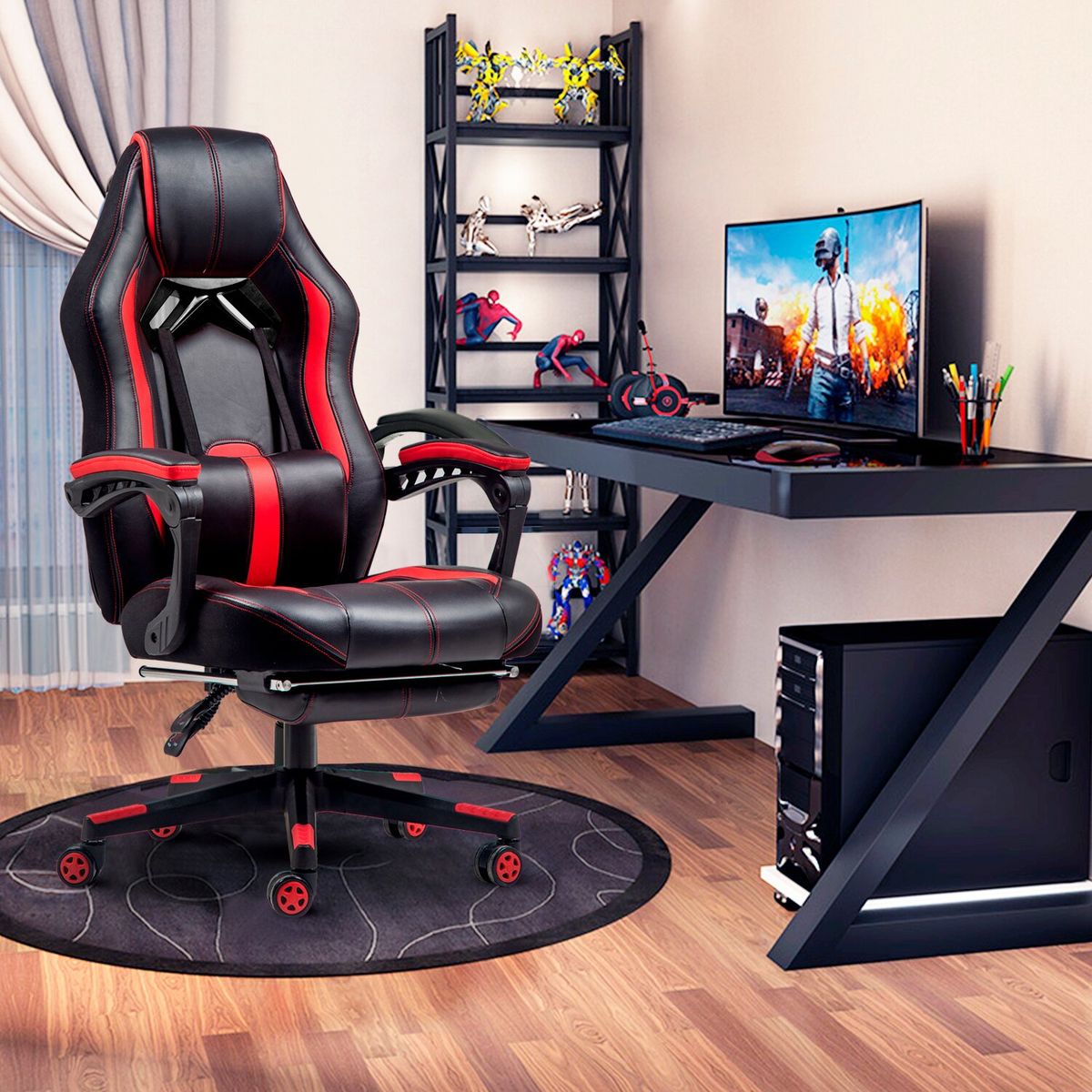 NOVAHUS - Silla Gamer Swift Con Reposapiés Rojo