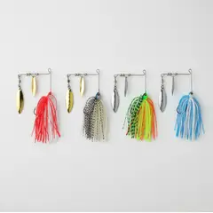 GENERICO - Set 4 Señuelos Spinnerbait Pesca Doble Hoja Antienganche